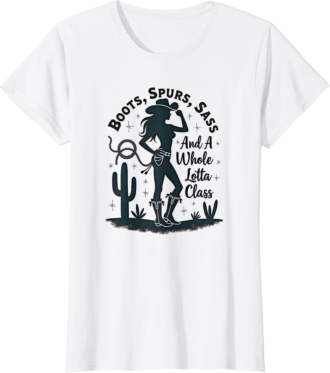 Cowgirl Boots Spurs Sass Class Western Graphic