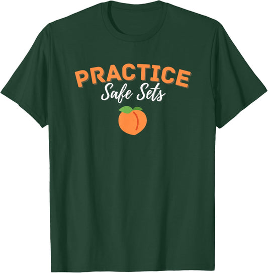 "Practice Safe Sets" Funny Gym Pump Cover for the Gym T-Shirt - T-Shirt | Forest