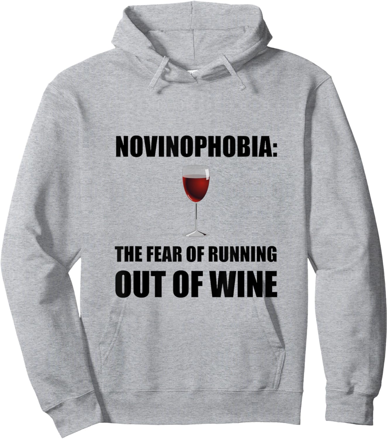 Novinophobia Wine Funny Hoodie - Hoodie | Ash