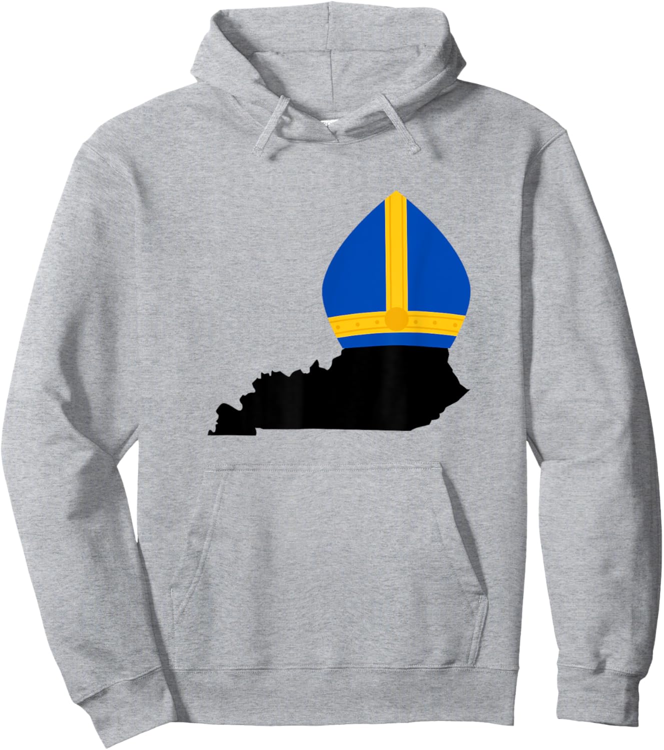 State of Kentucky with Pope Hat Hoodie - Hoodie | Ash