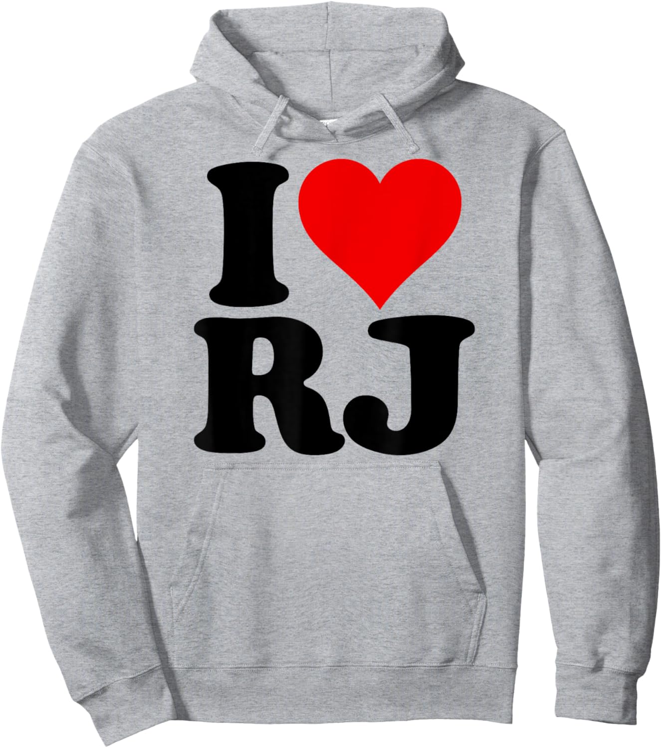 I Love Heart Rj R.j. R J Initials Monogram Name Hoodie - Hoodie | Ash