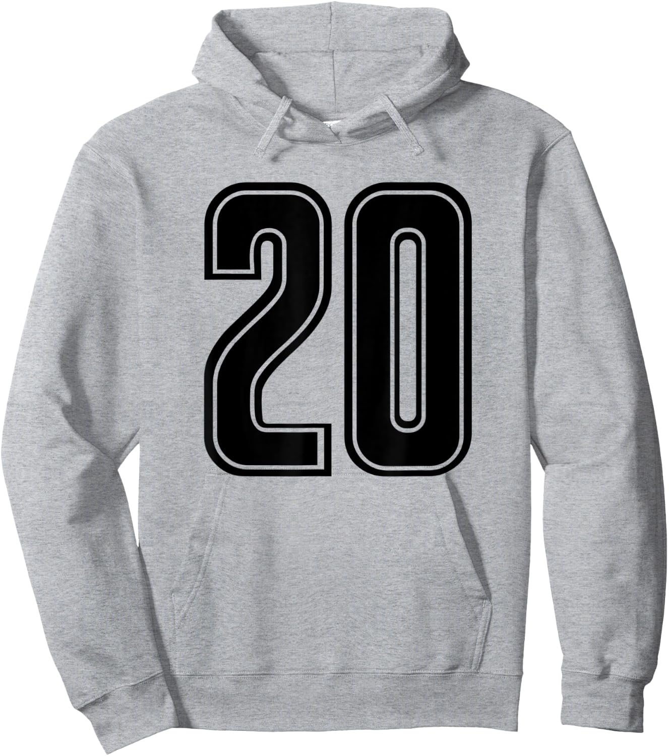Jersey #20 Black Sports Team Jersey Number 20 Hoodie - Hoodie | Ash