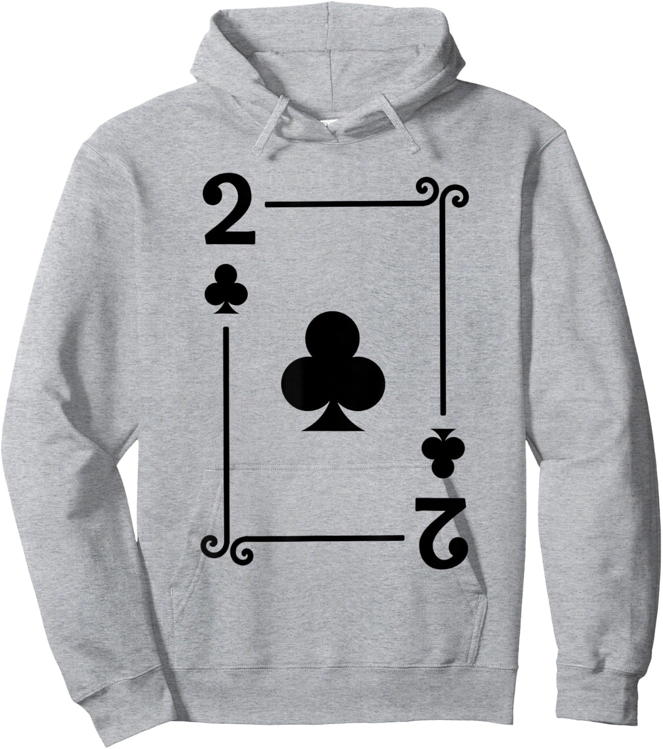 Playing Cards Costume - 2 Clubs Card - Two Card Hoodie - Hoodie | Ash