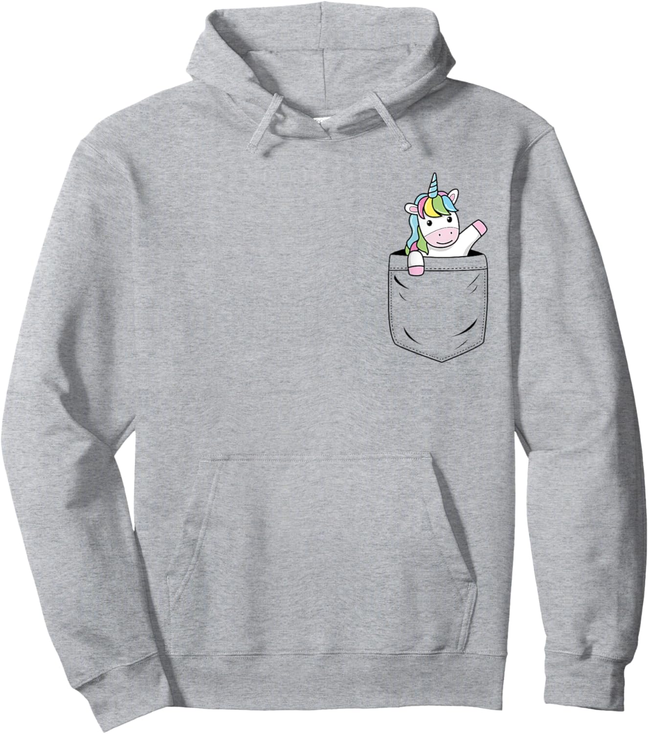 Unicorn Lovers Cute Funny Unicorn In Pocket Hoodie - Hoodie | Ash