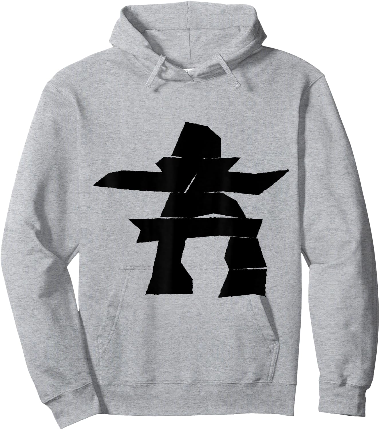 Black Inukshuk Silhouette Hoodie - Hoodie | Ash