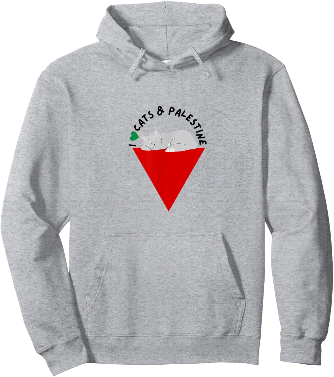 I Love Cats & Palestine Shirt | Palestinian Cat Hoodie - Hoodie | Ash