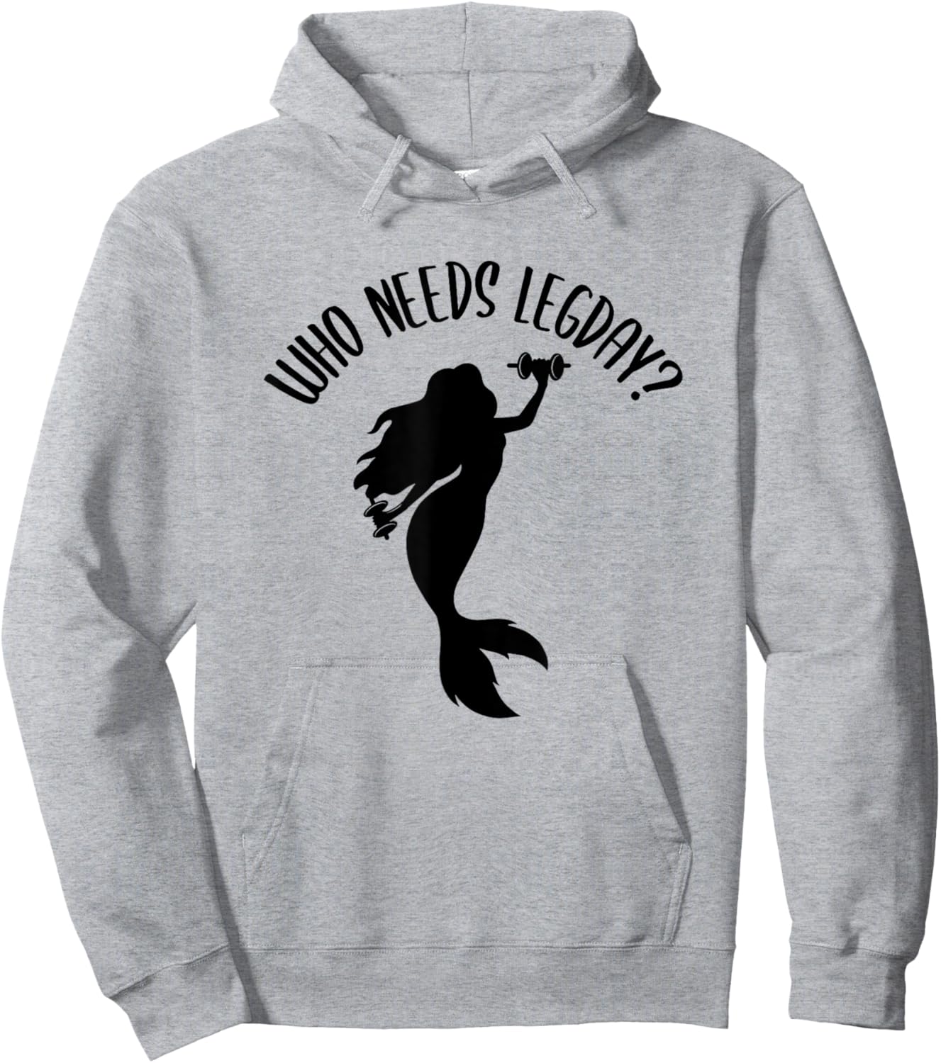 Funny Workout Mermaid Gym Hoodie - Hoodie | Ash