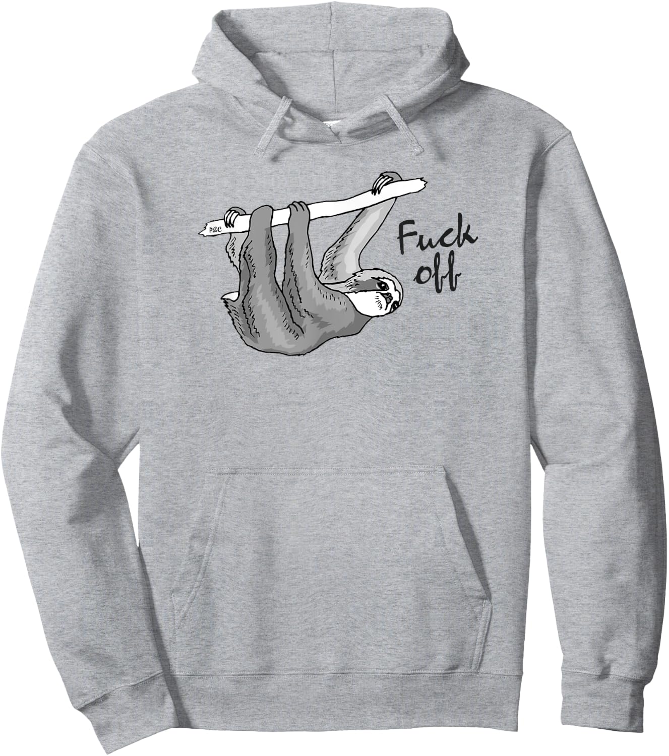 Funny "Fuck Off" Sloth Hoodie - Hoodie | Ash