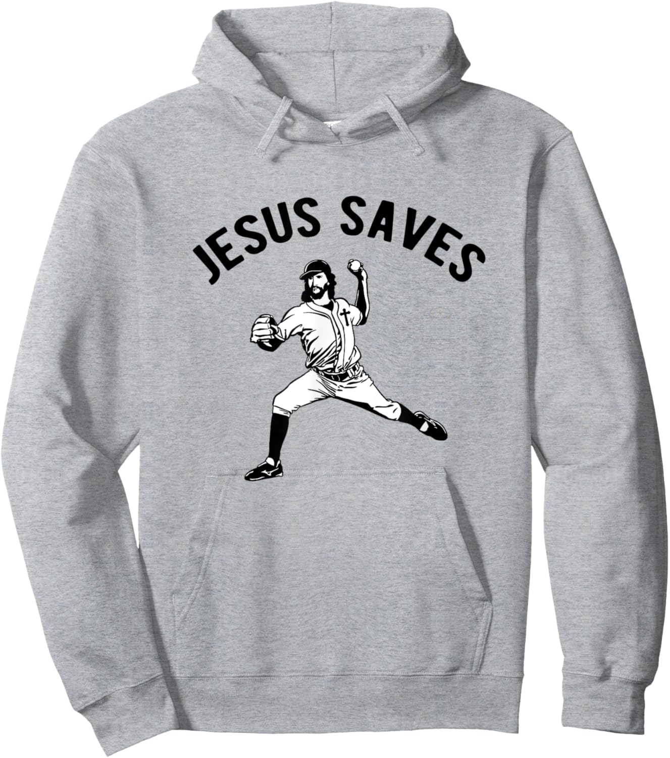 Jesus Saves Baseball pitcher Hoodie - Hoodie | Ash