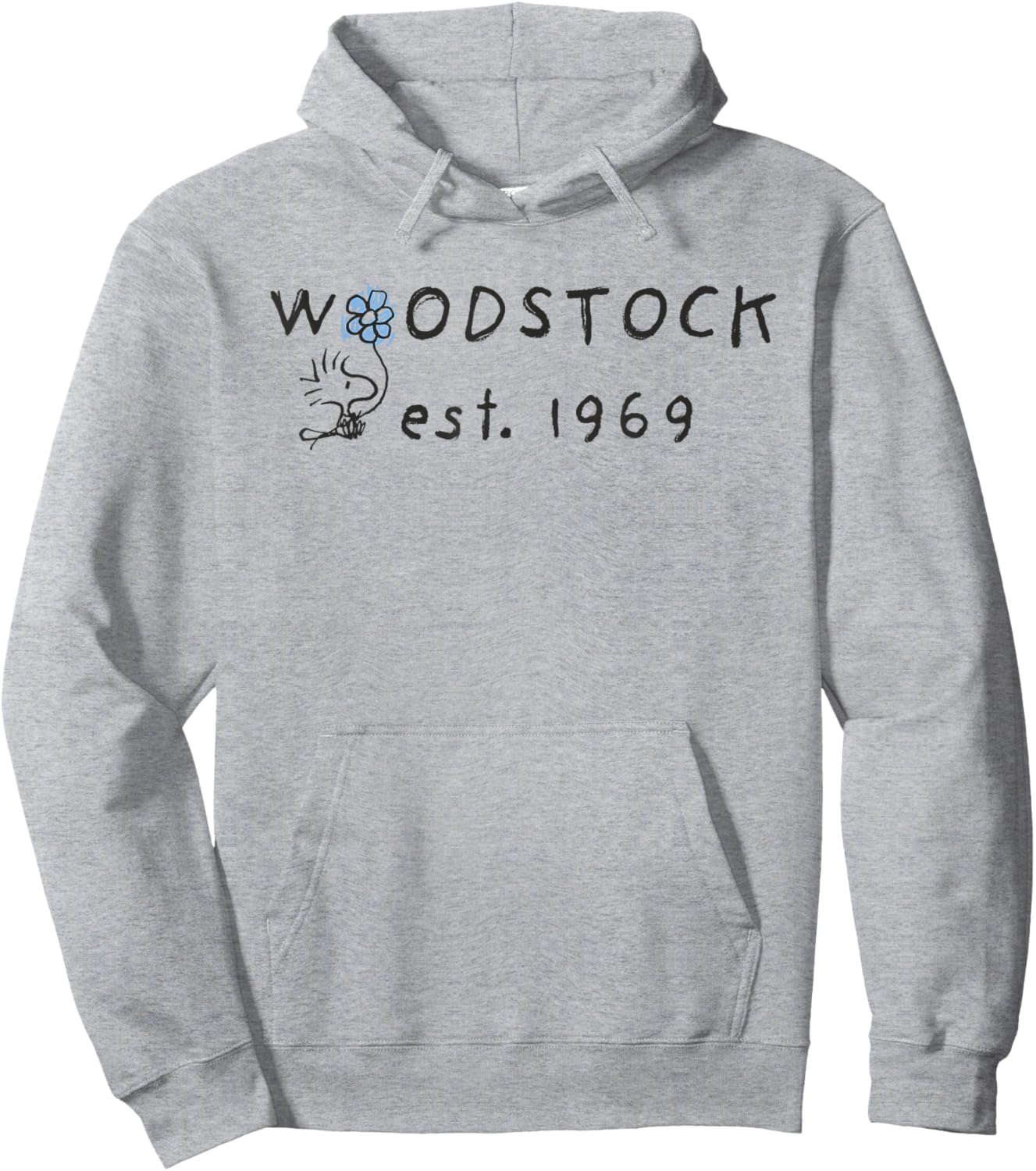 Peanuts Woodstock Flower Est 1969 Hoodie - Hoodie | Ash