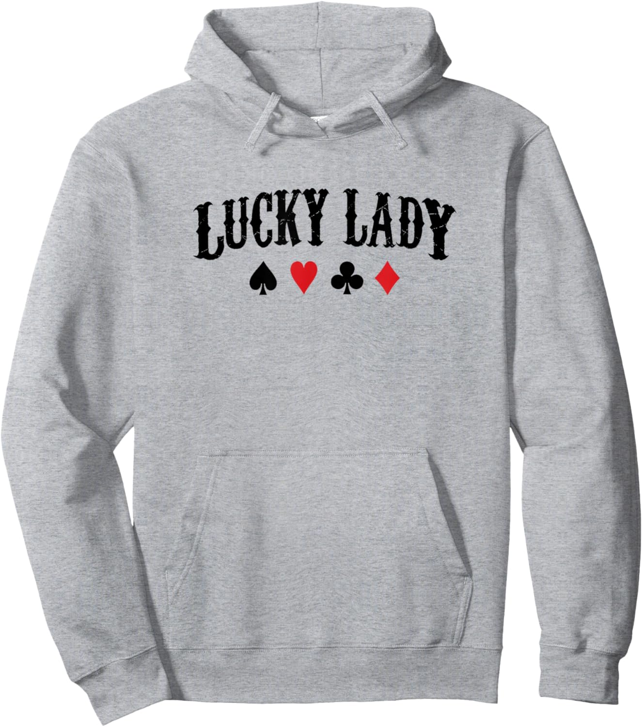 Lucky Lady Retro Poker Player Gift Hoodie - Hoodie | Ash