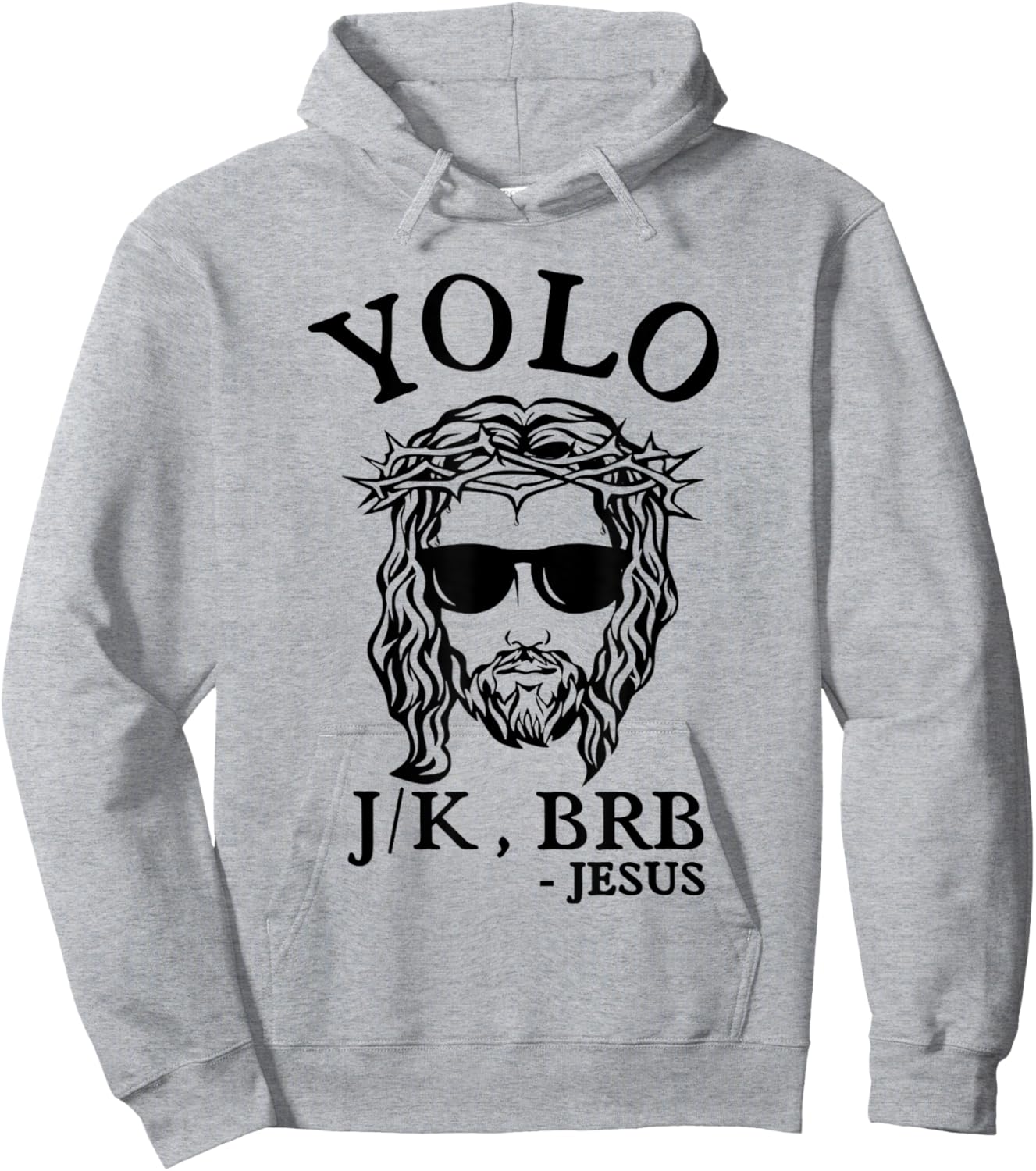 Easter Day Shirts Christian YOLO JK BRB Jesus God Funny Happy Grey Small Classic Fit Short Sleeve -Adults Women Casual Easter Fun Humorous Religious Theme Hunting Hoodie - Hoodie | Ash