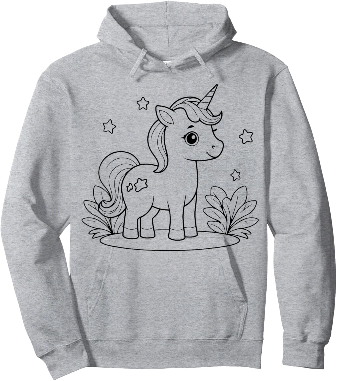 Unicorn to paint and color Hoodie - Hoodie | Ash