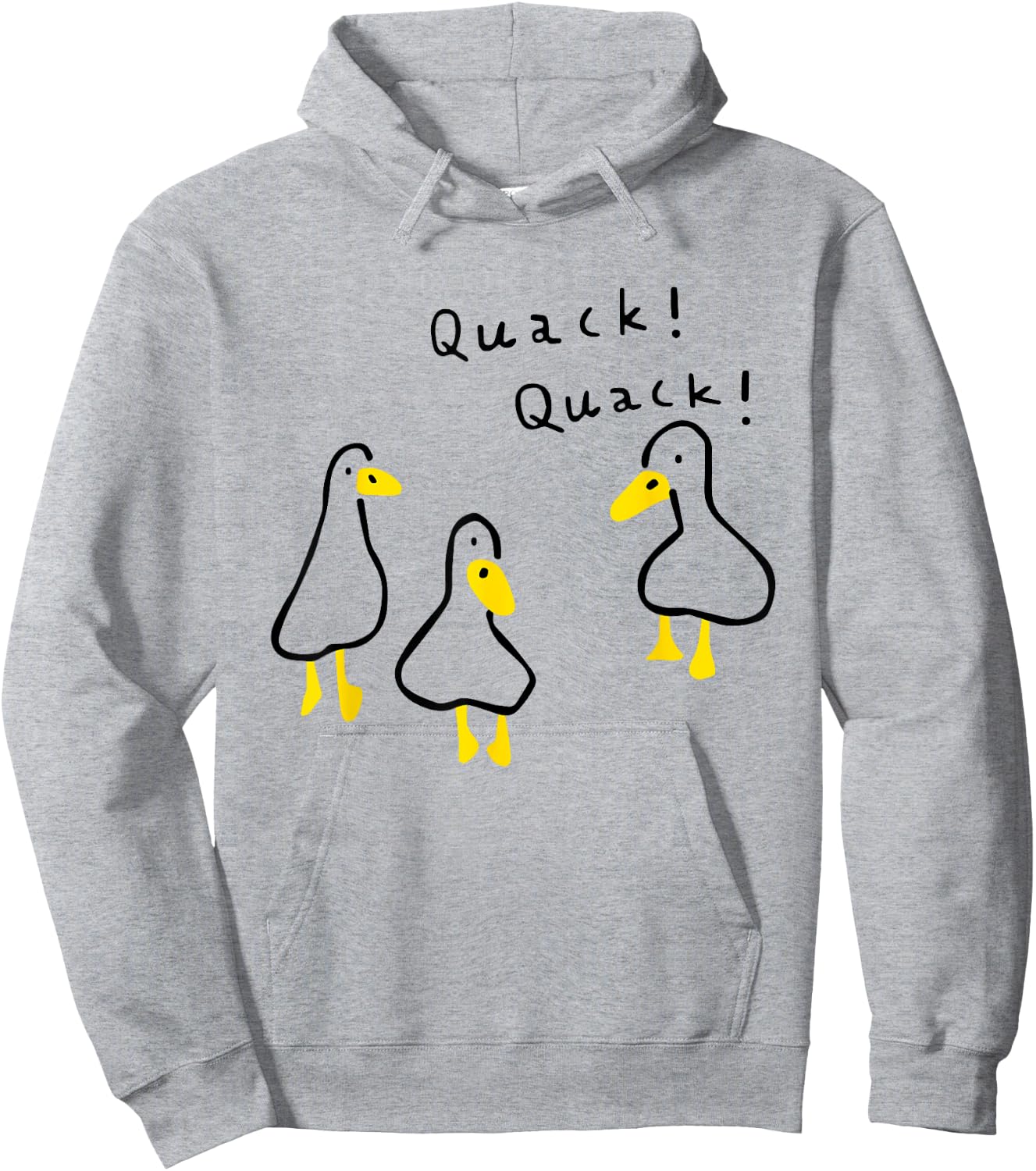 Funny Quack Quack Three Duck Design Hoodie - Hoodie | Ash
