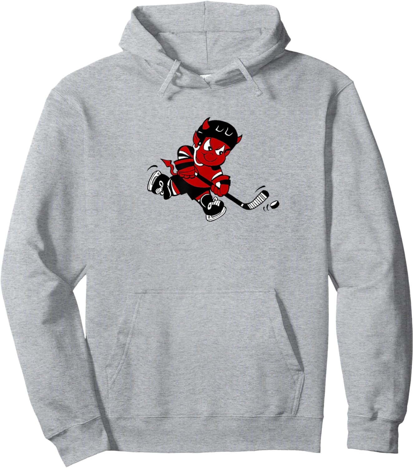 Cute Little Devil Hockey Player Hoodie - Hoodie | Ash