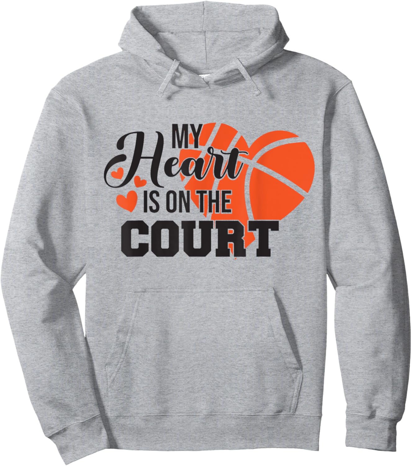 My heart is on that court women basketball kids Hoodie - Hoodie | Ash