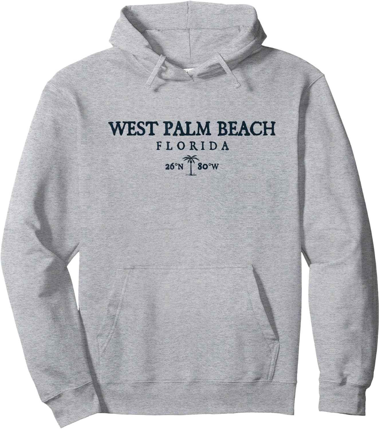 West Palm Beach Palm Tree Surf Beach Gift Hoodie - Hoodie | Ash