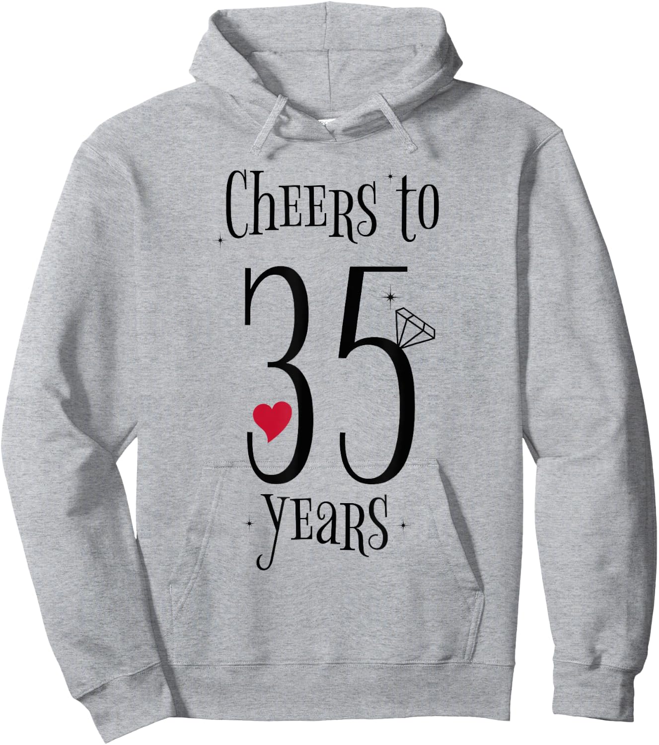 Cheers To 35 Years - 35th Wedding Anniversary Hoodie - Hoodie | Ash
