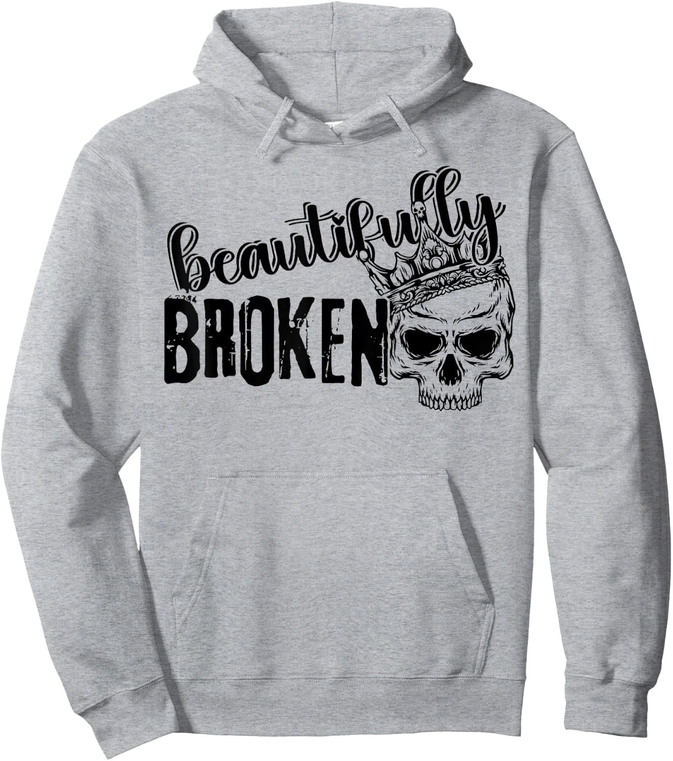 Beautifully Broken Skull Hoodie - Hoodie | Ash