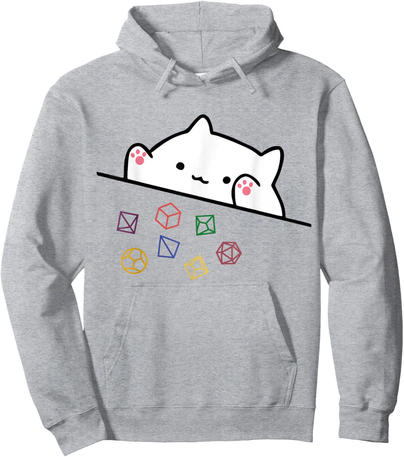 funny Cat Throwing Dice , Small, Grey Hoodie - Hoodie | Ash