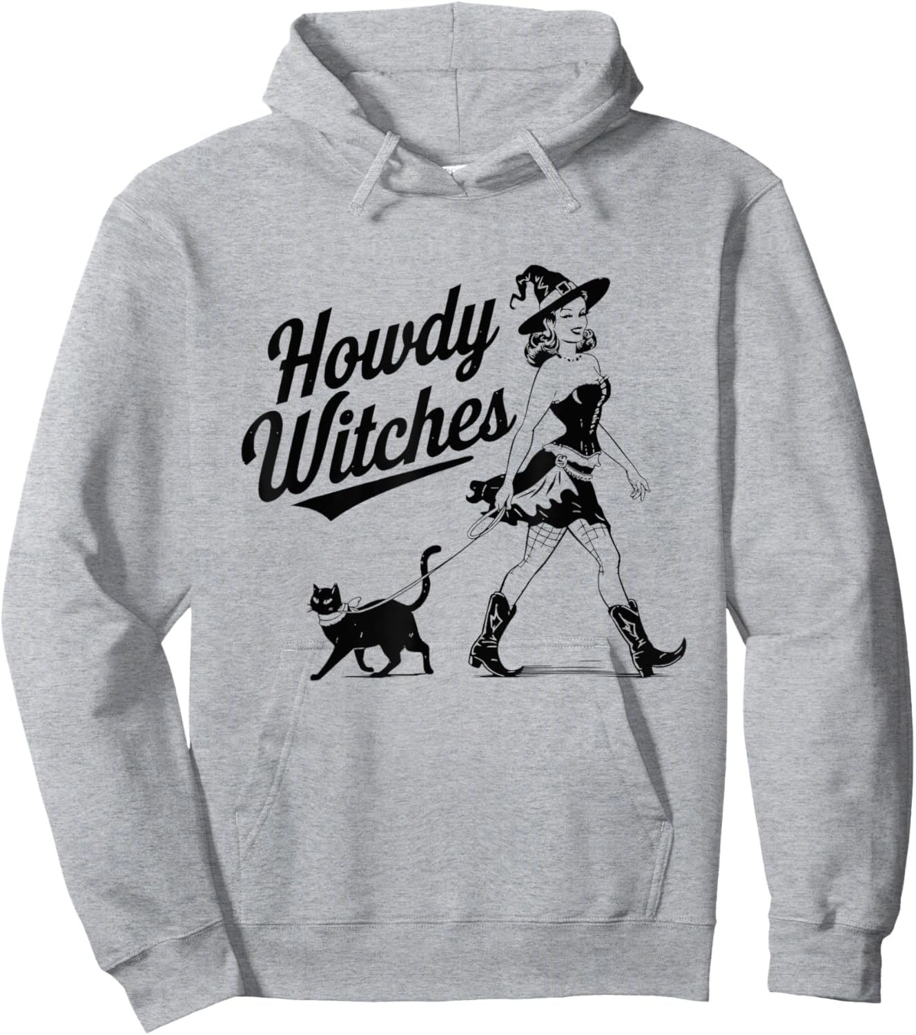 Howdy Witches Witch Hat Cat Halloween Hoodie - Hoodie | Ash
