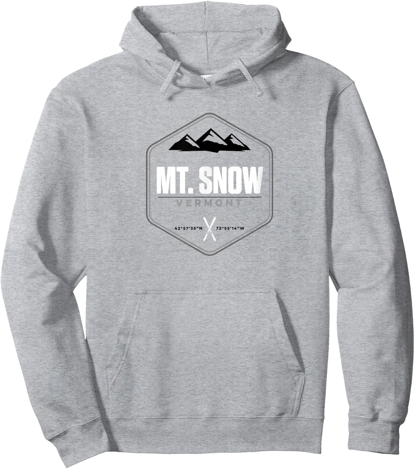 Mount Snow Vermont Graphic Ski T Shirt Hoodie - Hoodie | Ash