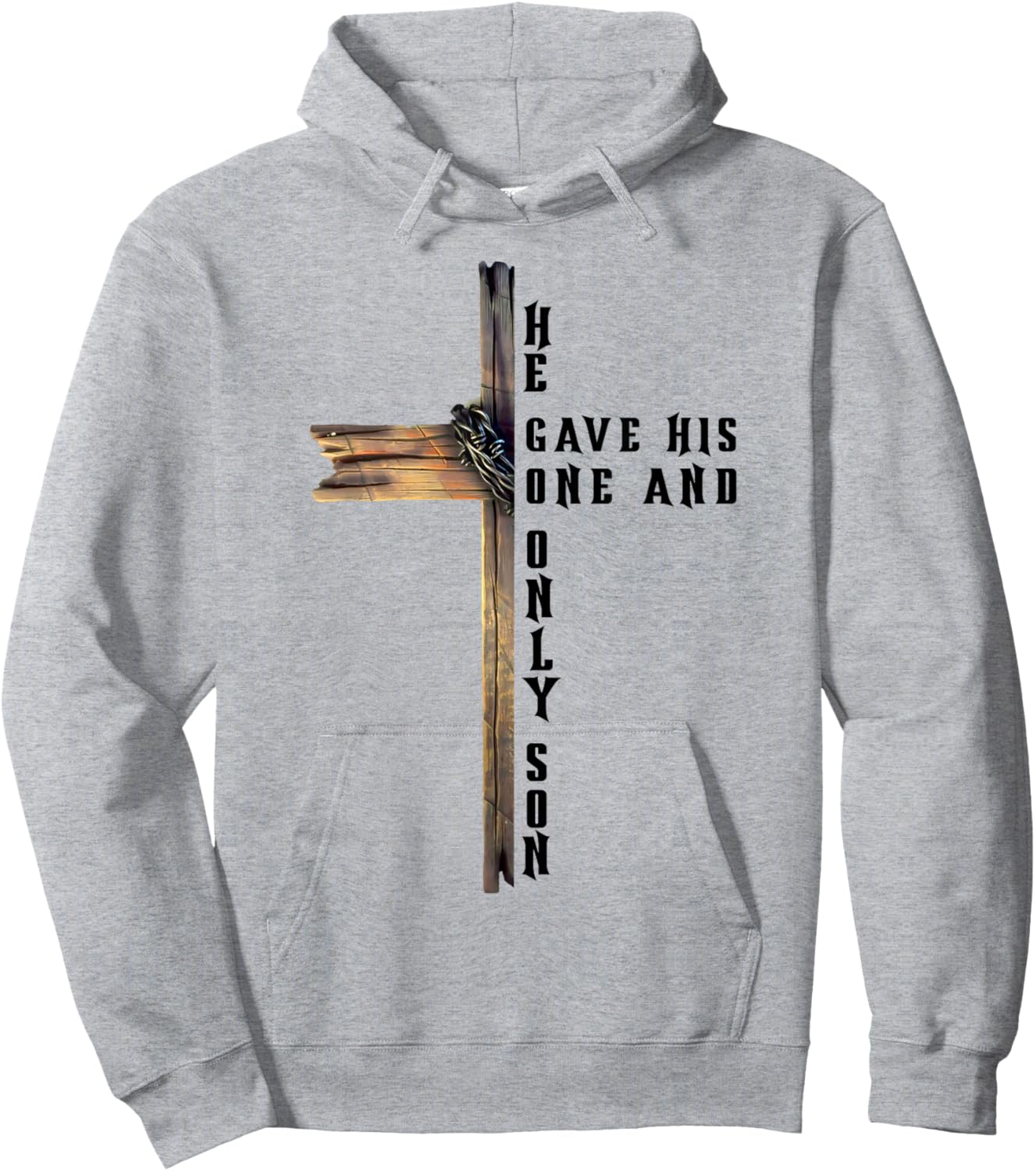 Christian Cross Bible John 3:16 Reflection Hoodie - Hoodie | Ash