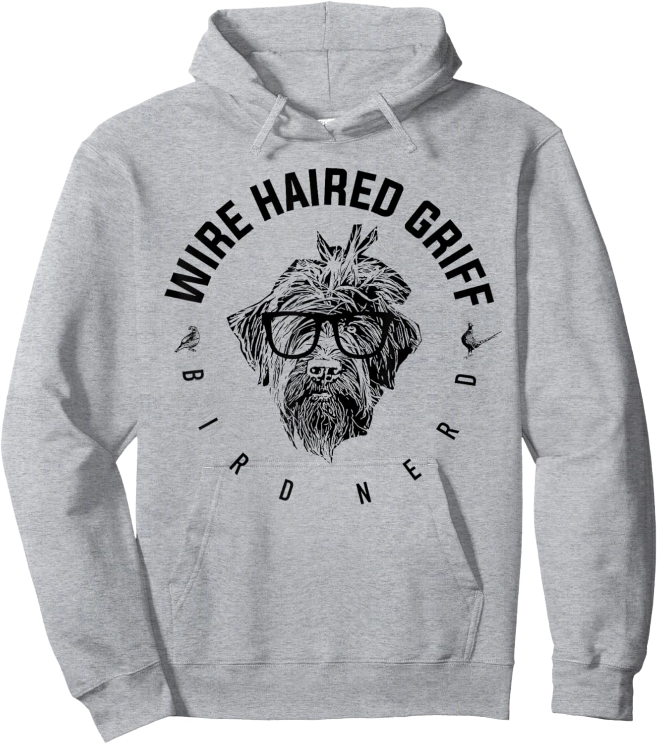 Wirehaired Griffon Bird Nerd Hoodie - Hoodie | Ash