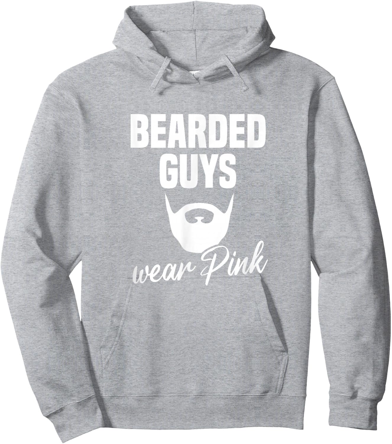 Bearded Guys Wear Pink Breast Cancer Awareness Hoodie - Hoodie | Ash