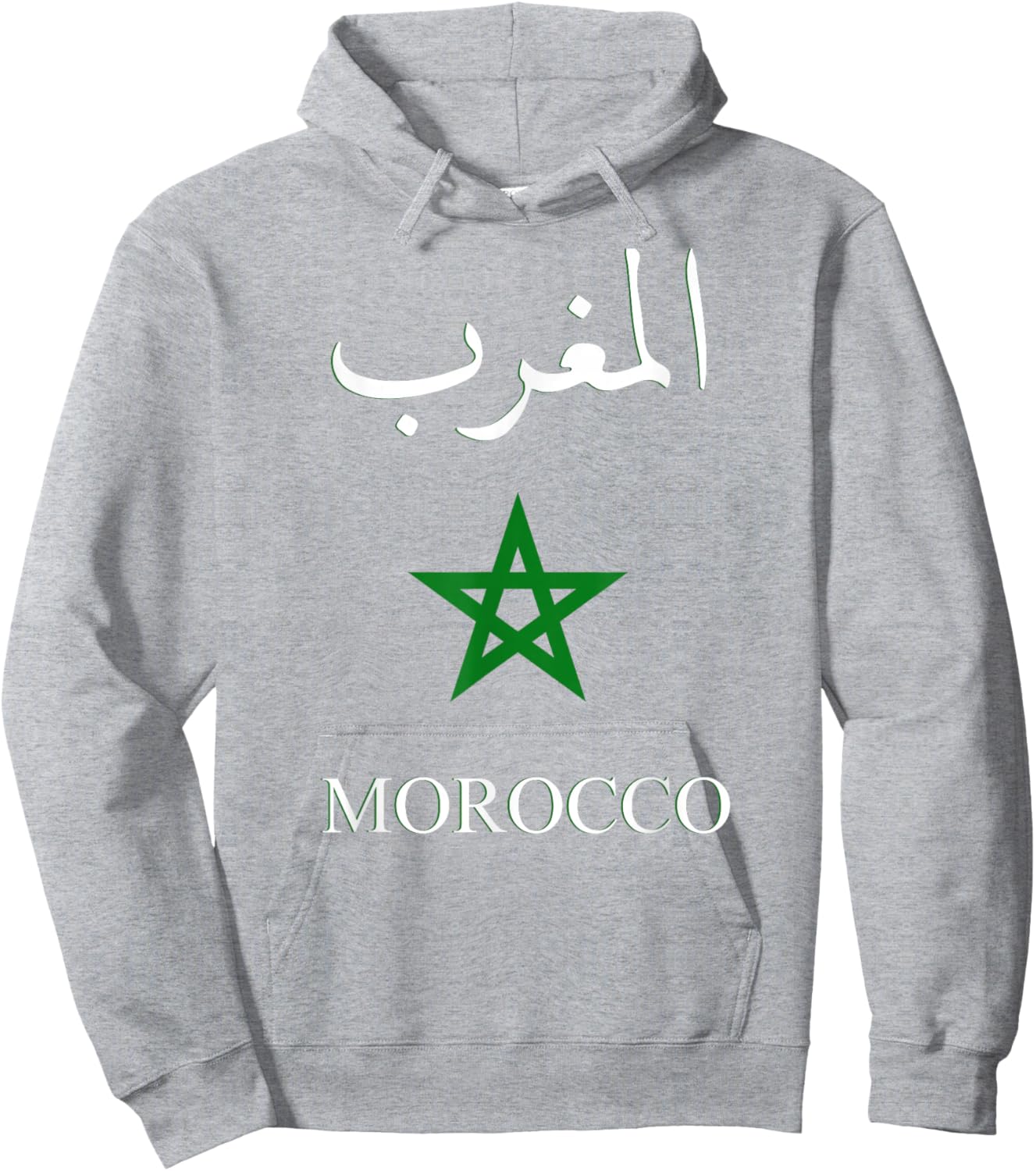 Morocco Flags design Red Man Women Youths Hoodie - Hoodie | Ash