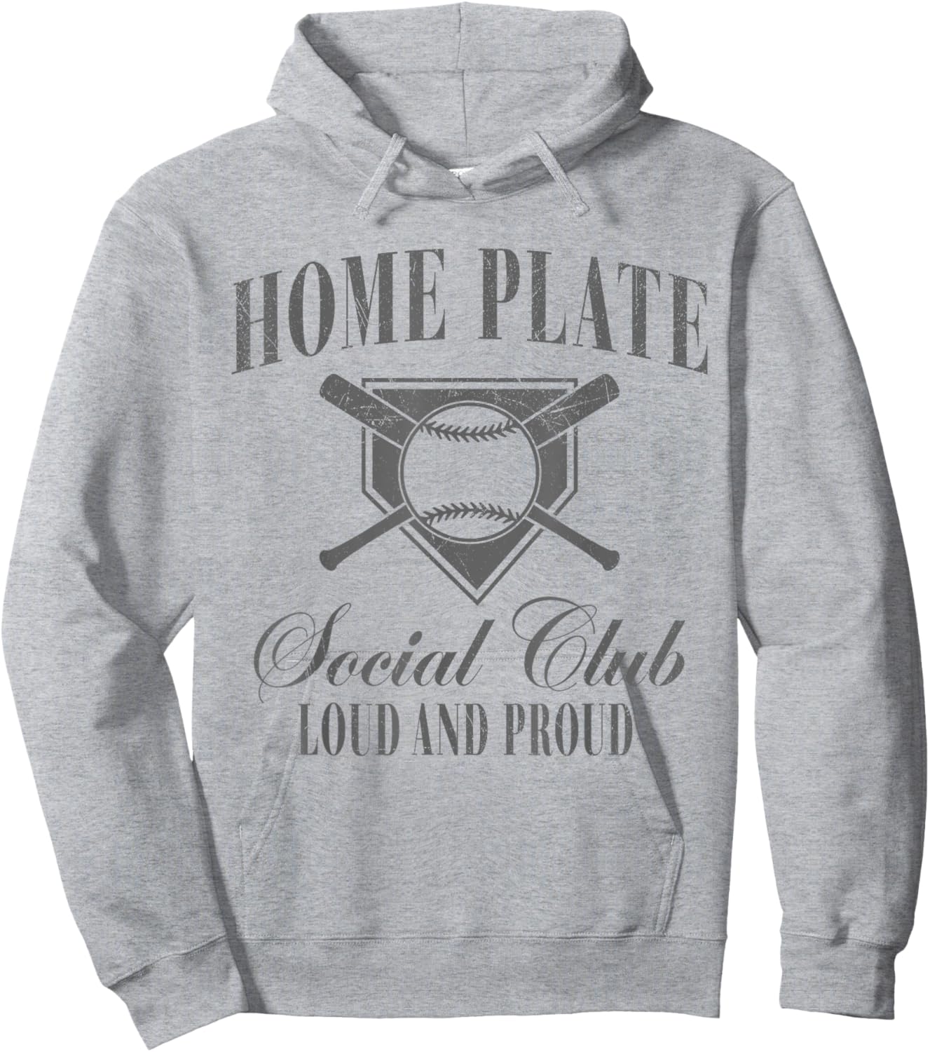 Home Plate Social Club Baseball Hoodie - Hoodie | Ash