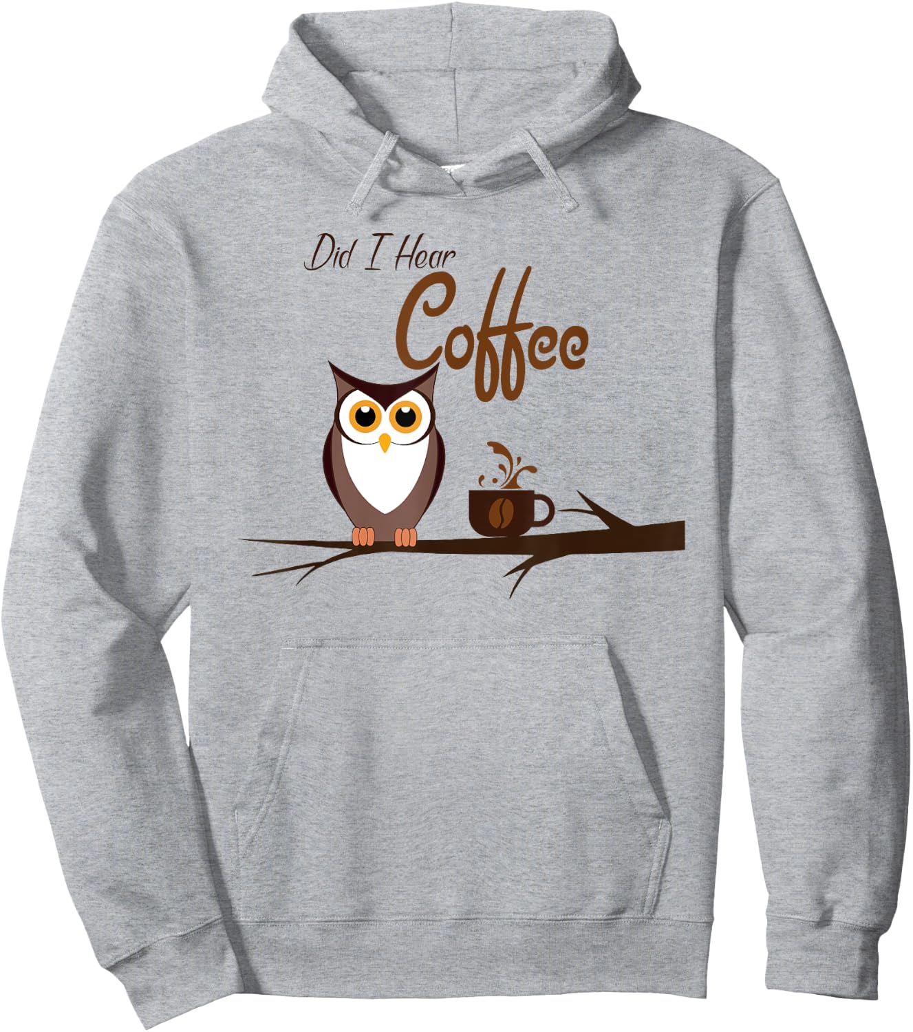 Did I Hear Coffee Birdwatching Funny Owl Hoodie - Hoodie | Ash