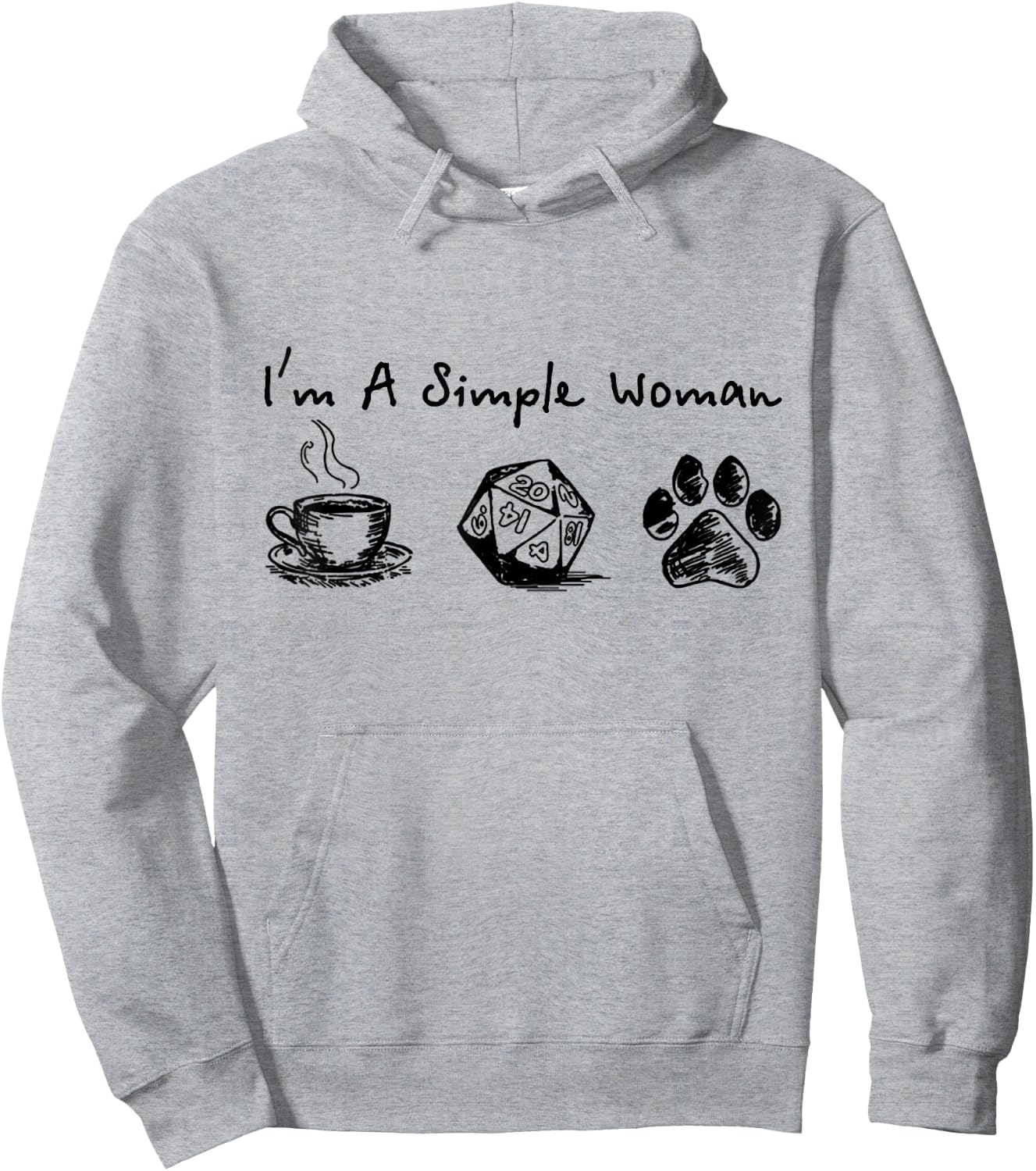 I'm A Simple Woman Coffee Dungeon And Dog Paw Hoodie - Hoodie | Ash