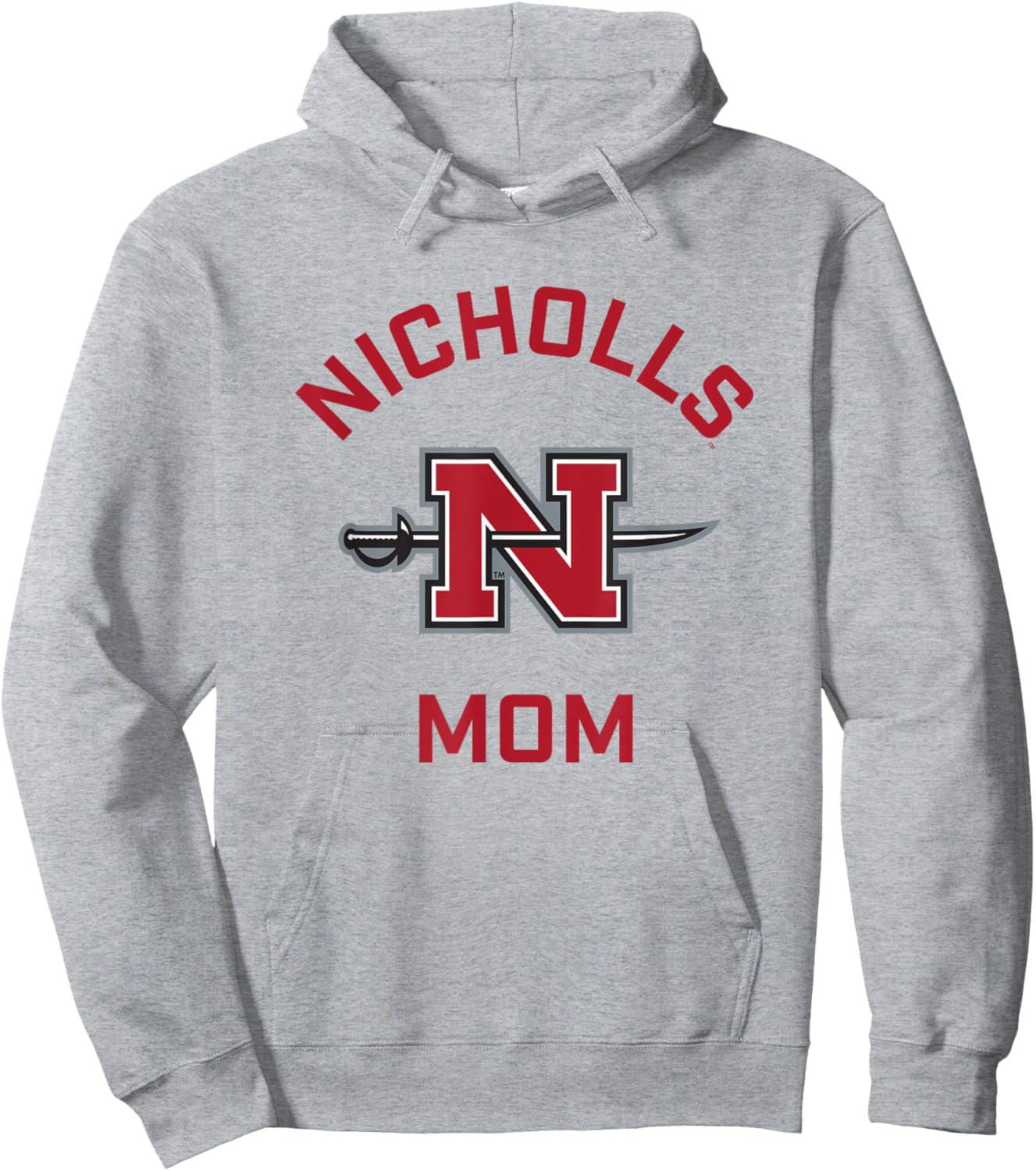 Nicholls State University Colonels Arched Mom Hoodie - Hoodie | Ash