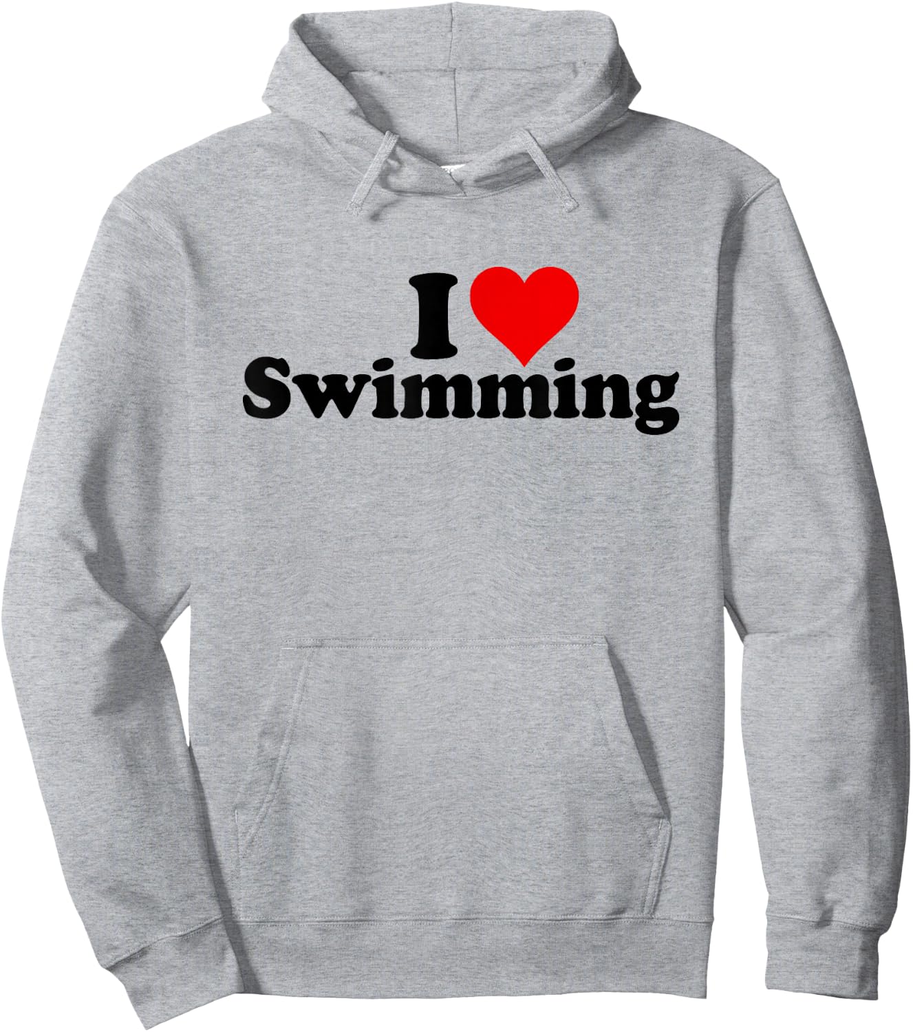 I Love Heart Swimming Hoodie - Hoodie | Ash