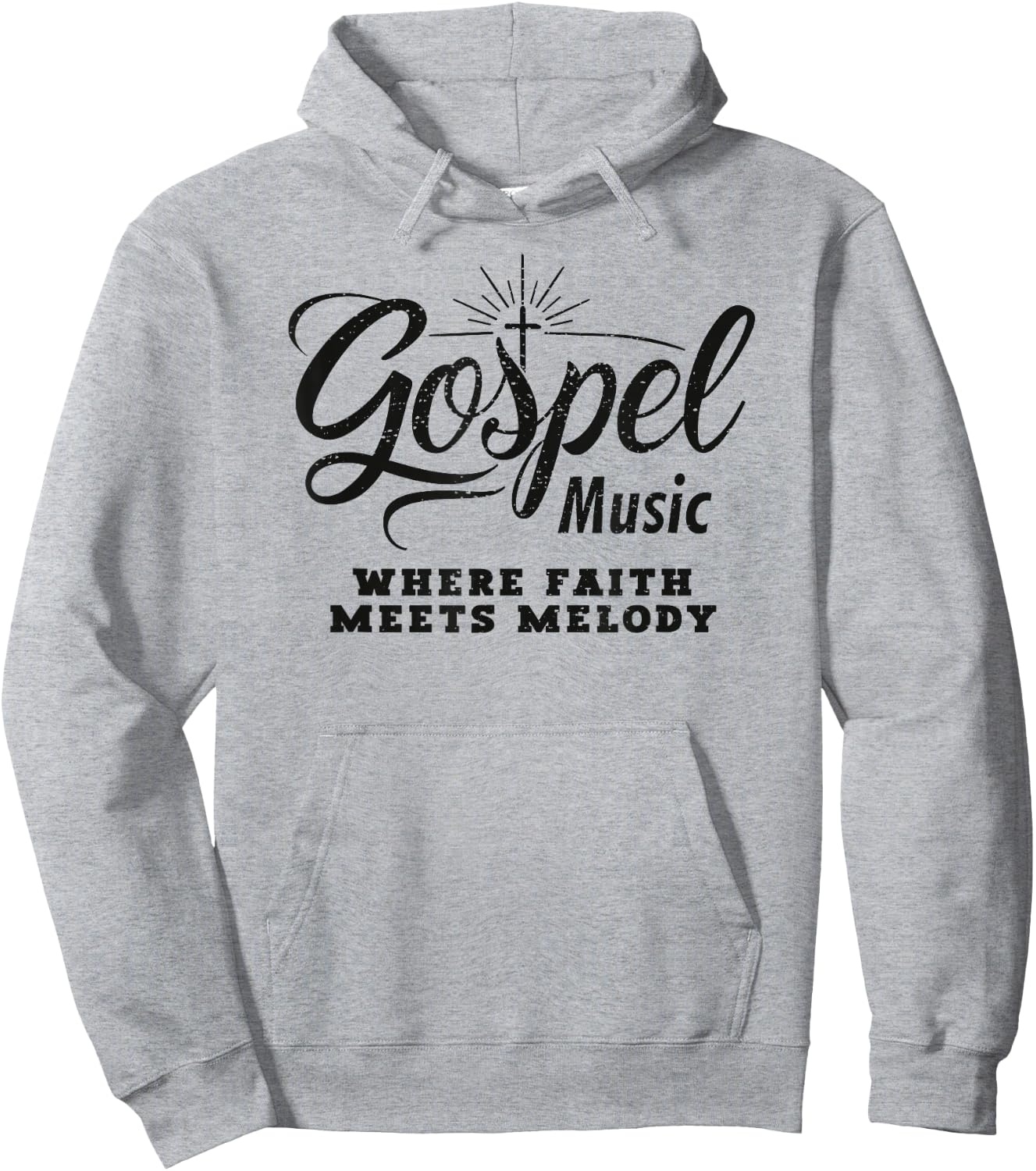 Gospel Music Where Faith Meets melody Christian Hoodie - Hoodie | Ash