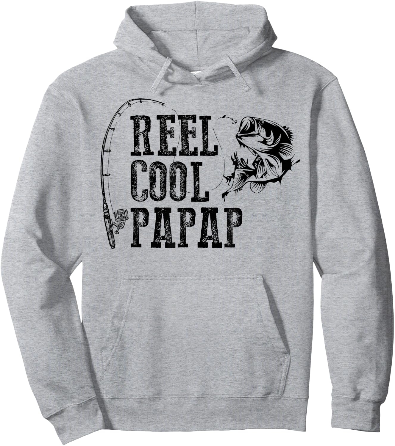 Papap Fishing: Reel Cool Papap Funny Gift Hoodie - Hoodie | Ash