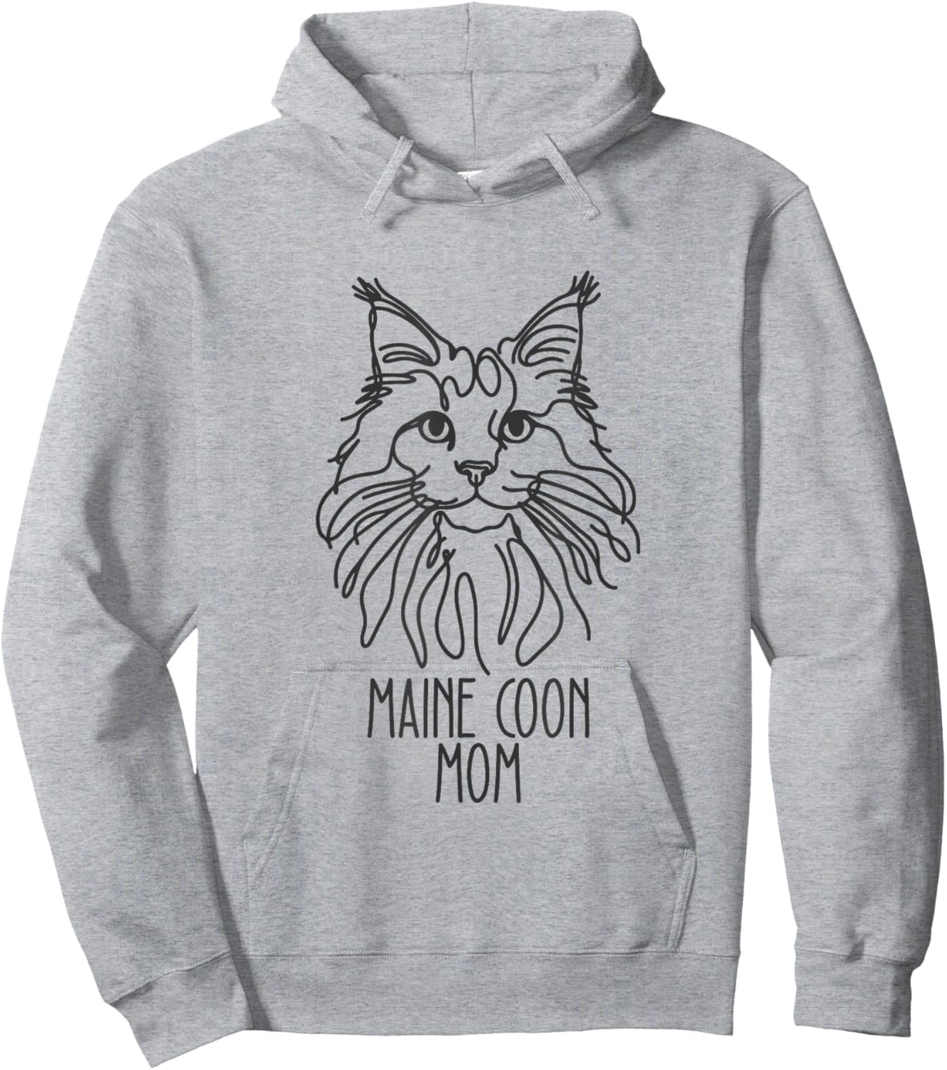 Line Art Best Cat Mom Women - Maine Coon Cat Hoodie - Hoodie | Ash
