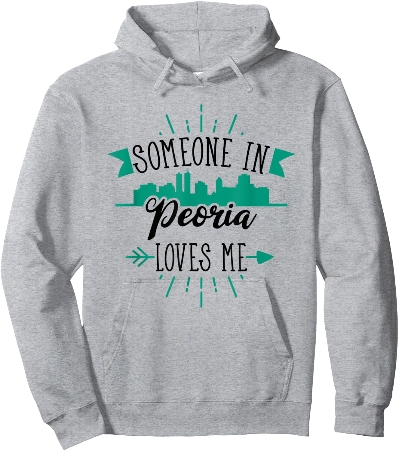 Someone In Peoria Loves Me Peoria IL Skyline Hoodie - Hoodie | Ash