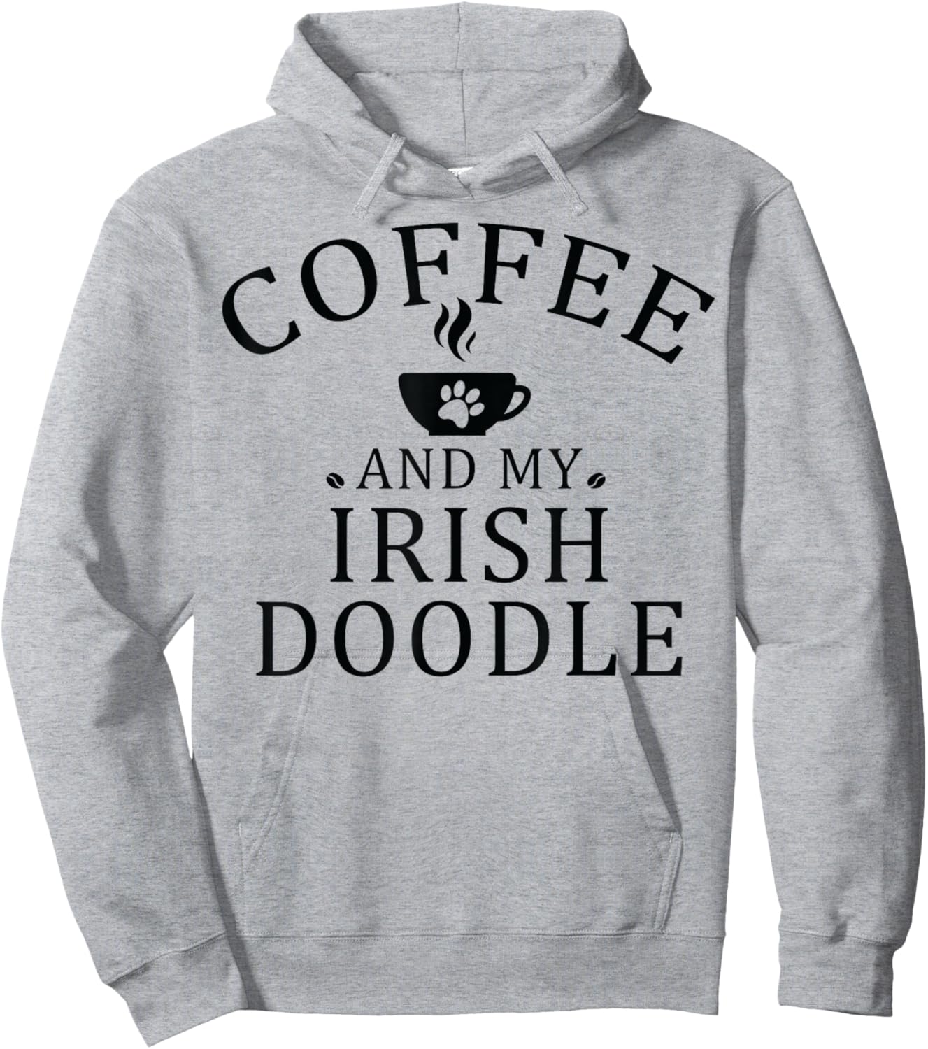 Irish Doodle Dog And Coffee Hoodie - Hoodie | Ash
