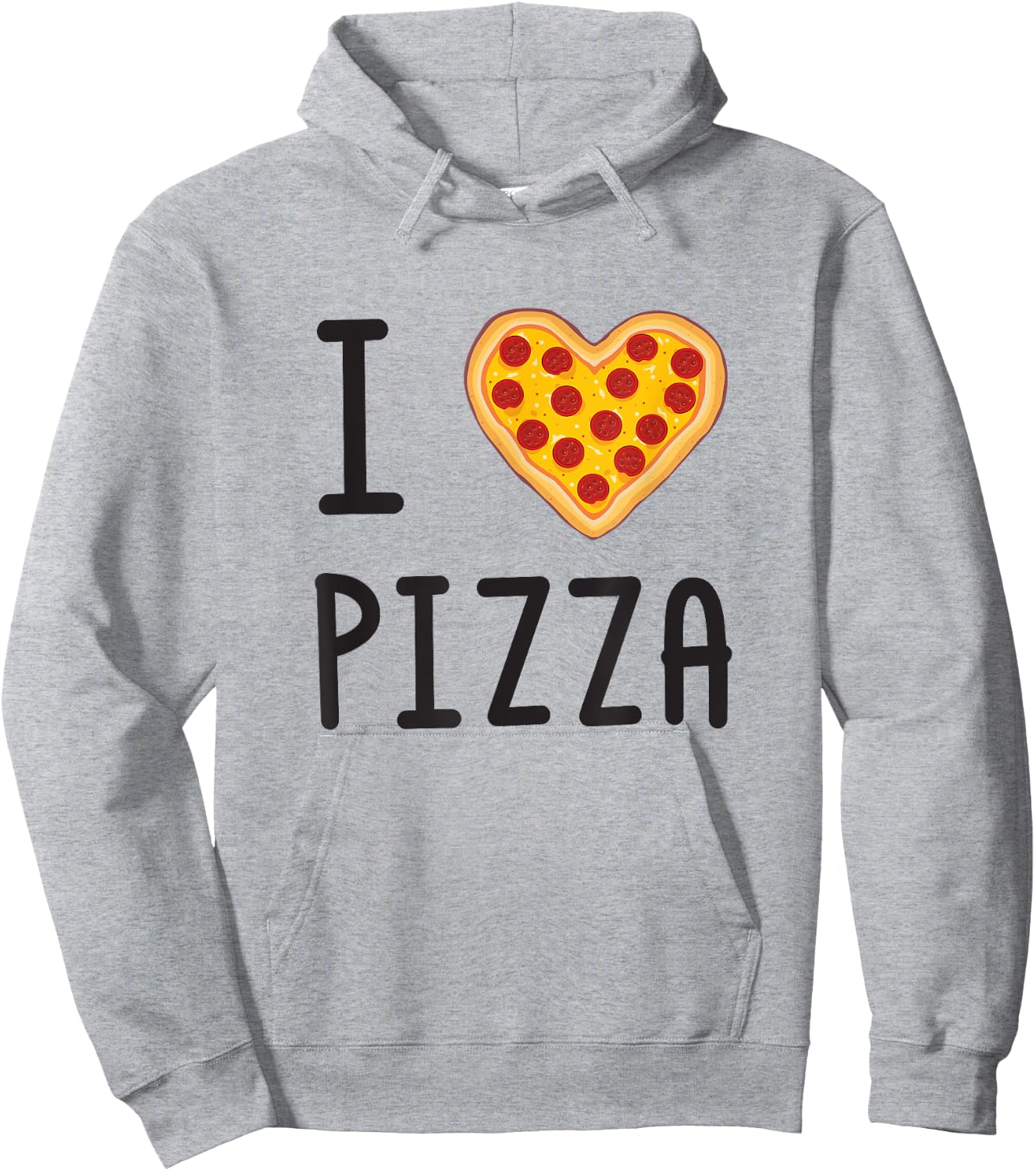 Funny I Love Pizza Pepperoni Heart Hoodie - Hoodie | Ash