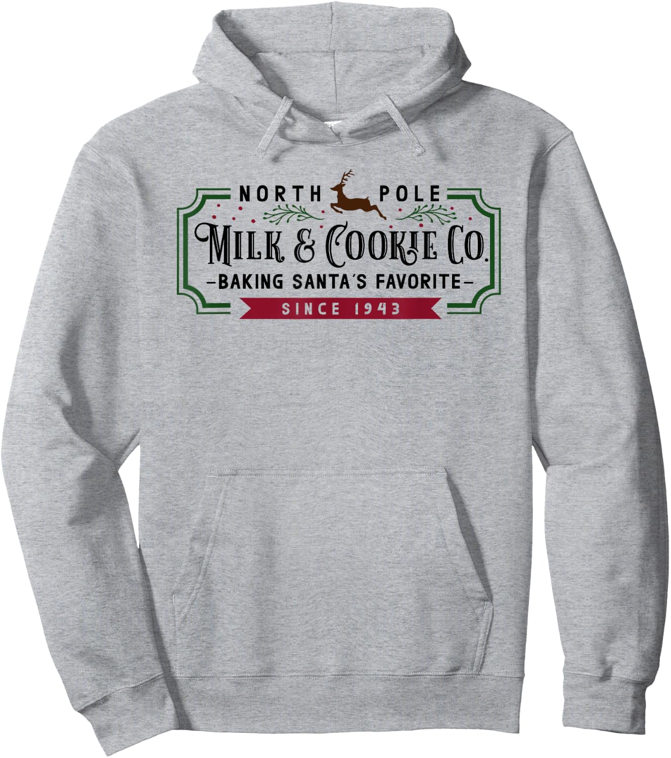 Christmas North Pole Milk and Cookie Co Hoodie - Hoodie | Ash
