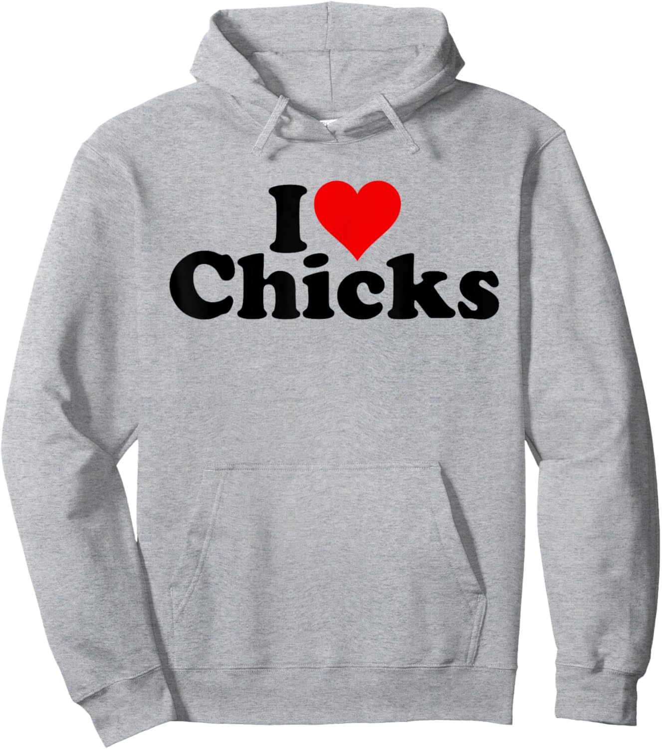I Love Heart Chicks Hoodie - Hoodie | Ash