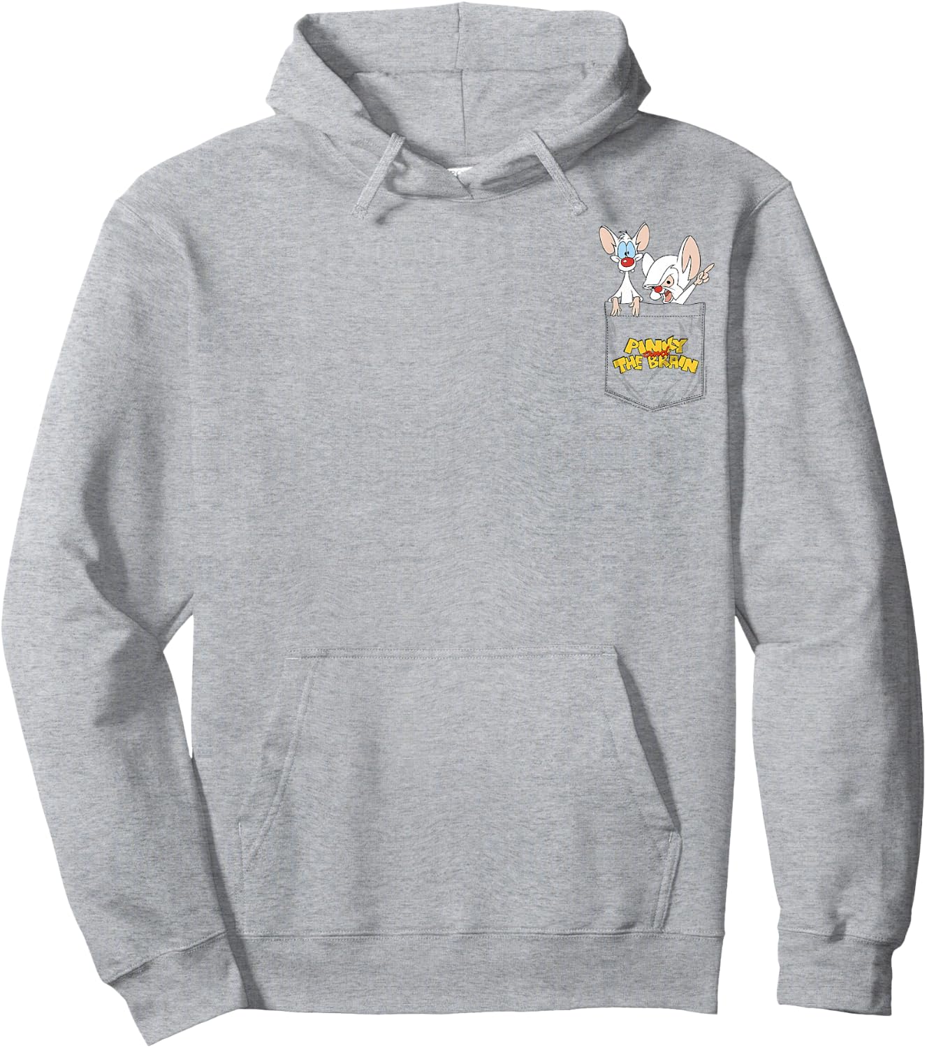Pinky and The Brain Faux Pocket Small Hoodie - Hoodie | Ash