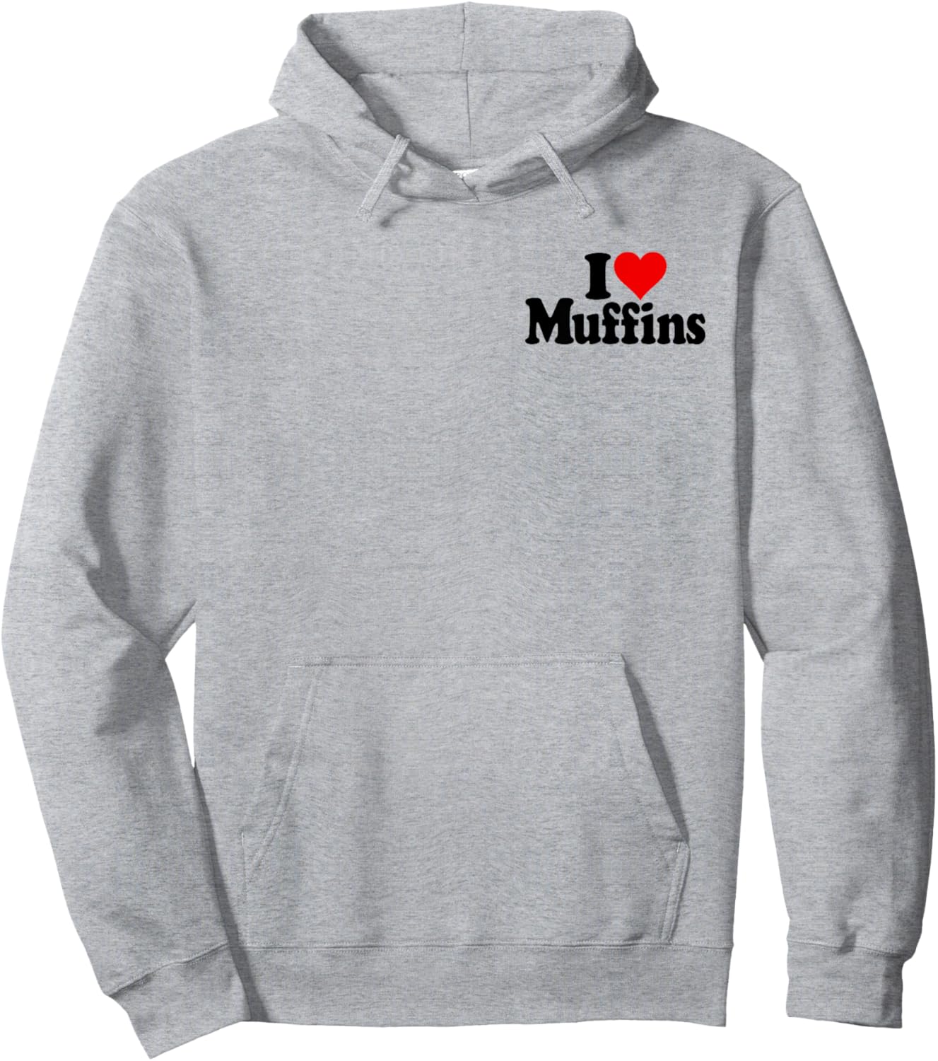 I Love Heart Muffins Hoodie - Hoodie | Ash