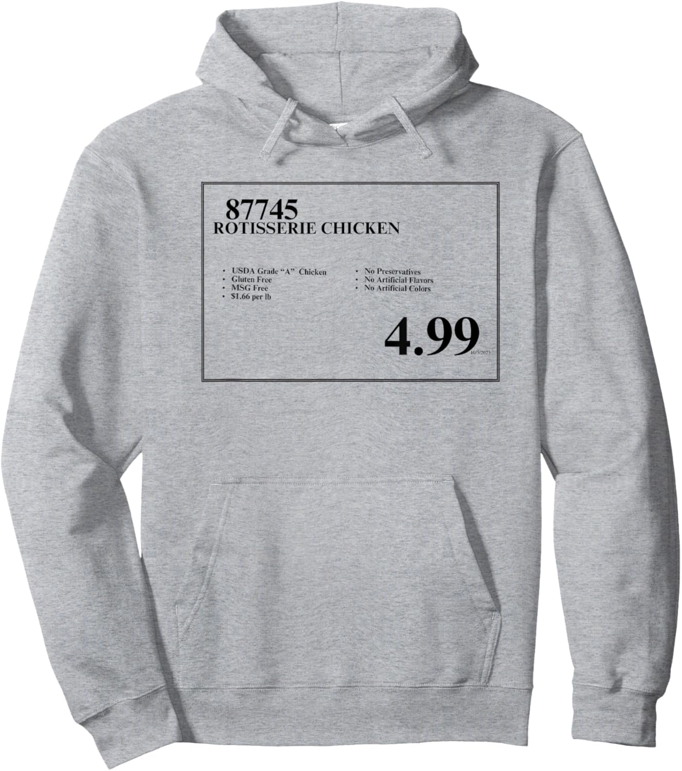 Max Rager 4.99 Rotisserie Chicken Sign Hoodie - Hoodie | Ash