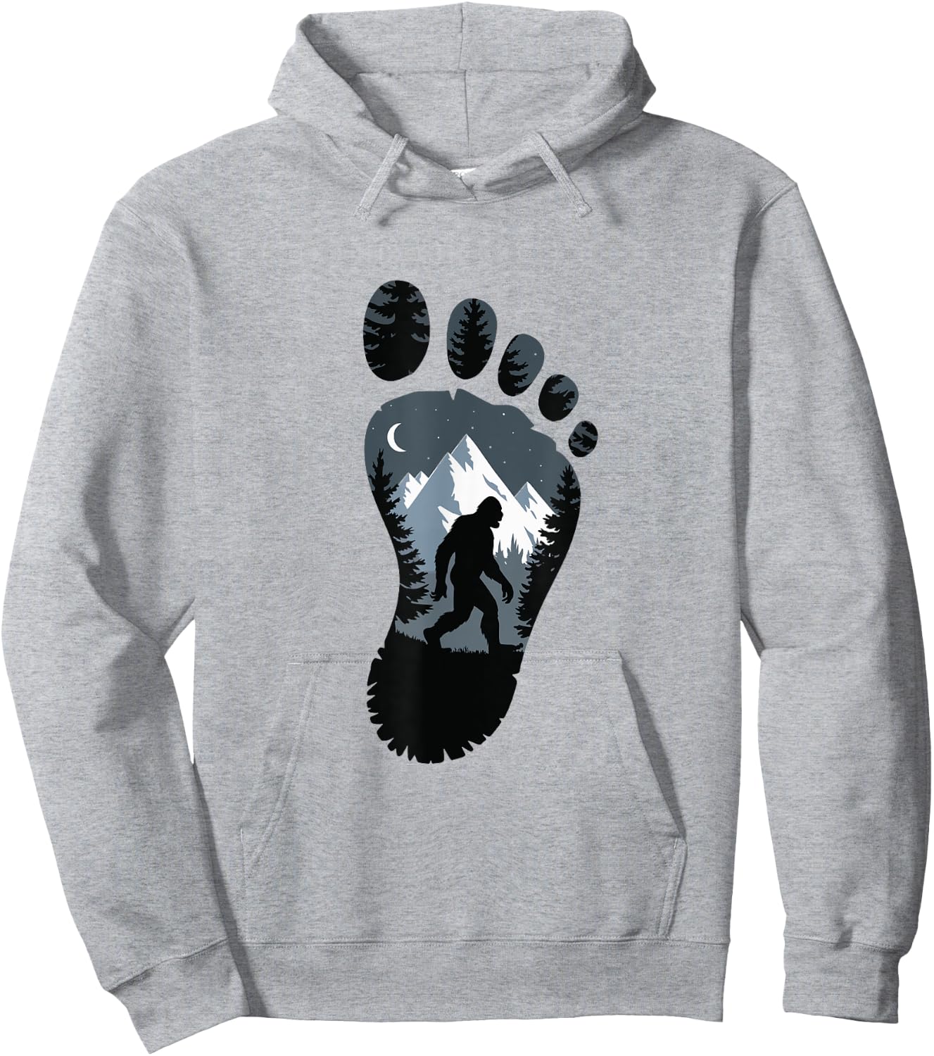 Bigfoot Footprint Mythology Hoodie - Hoodie | Ash