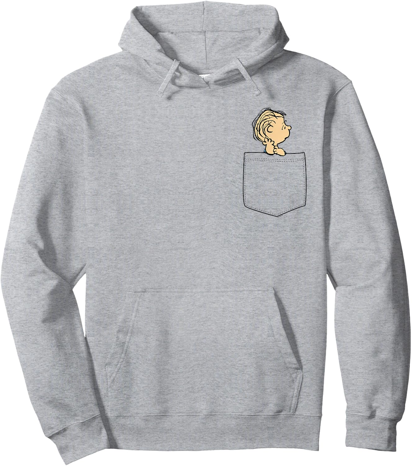 Peanuts Linus Faux Pocket Hoodie - Hoodie | Ash