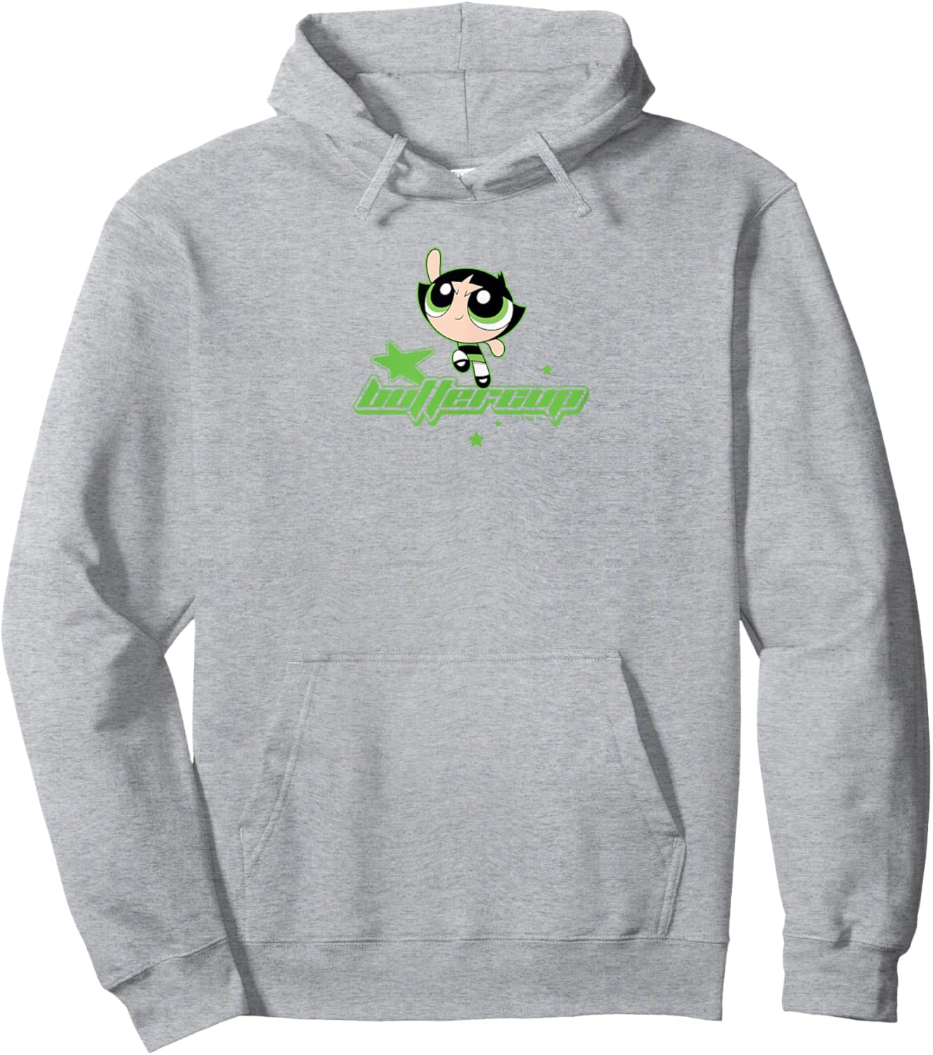 The Powerpuff Girls Buttercup Retro Stars Logo Hoodie - Hoodie | Ash