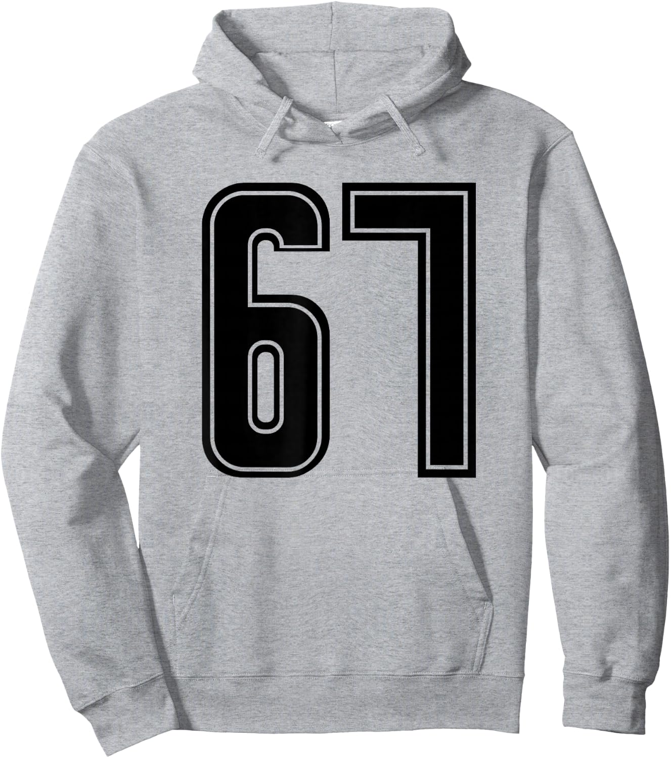 Black Sports Team Number 67 Hoodie - Hoodie | Ash